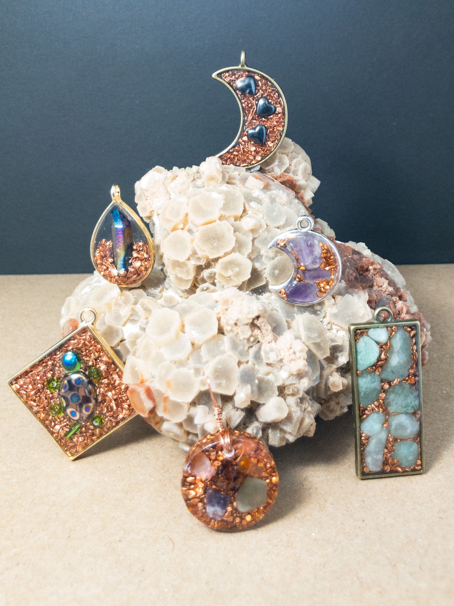 Real Copper and Assorted Crystal Gems